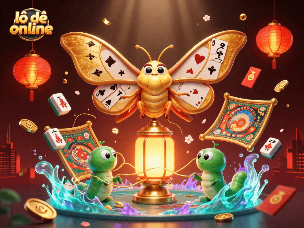 Win big with lô đề online in this vibrant 3D illustration featuring golden motifs and festive elements.