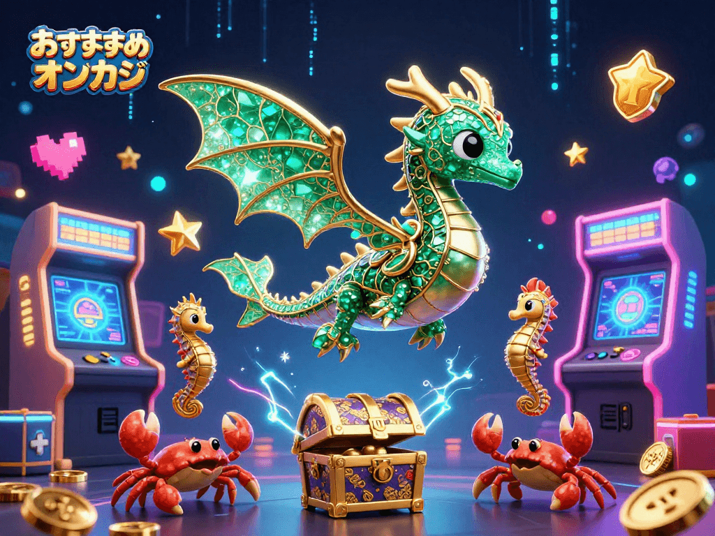おすすめオンカジで遊ぶ海のドラゴンと鮮やかなゲームシーン。