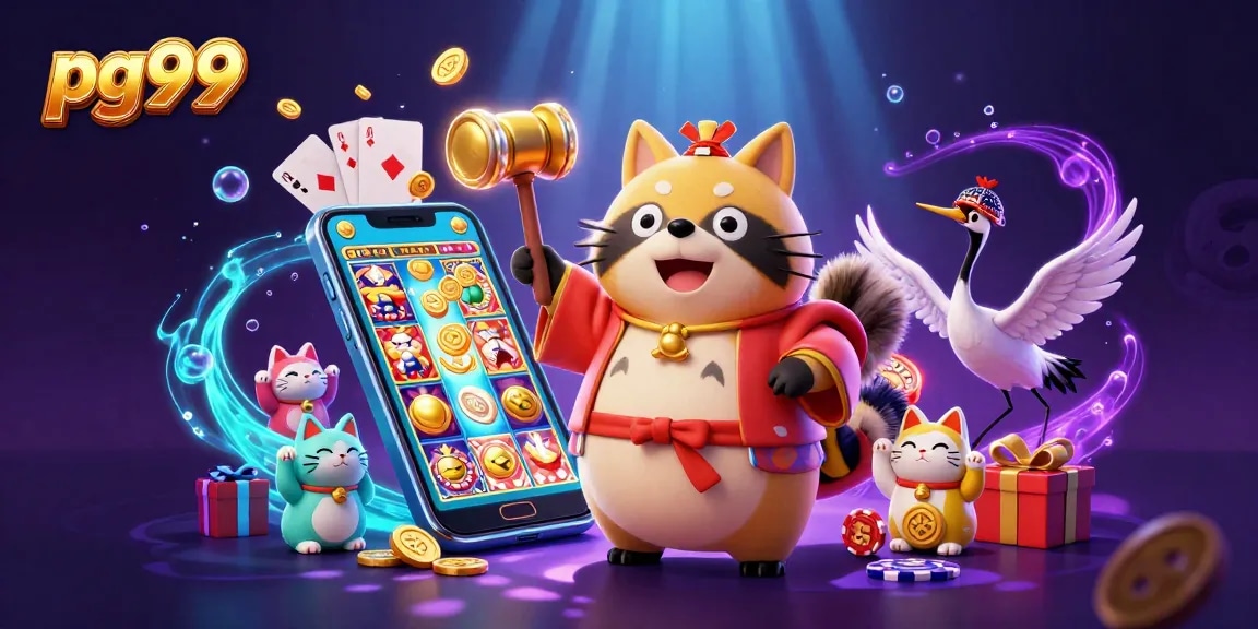 Experience thrilling gameplay with pg99's vibrant fortune elements and charismatic characters in a casino setting.