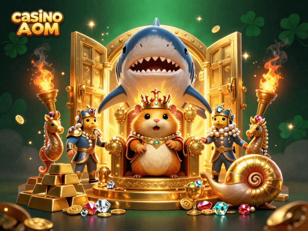 Gioca nei casino non ADM con un re criceto dorato e guardie cavalluccio marino attorno a tesori scintillanti.