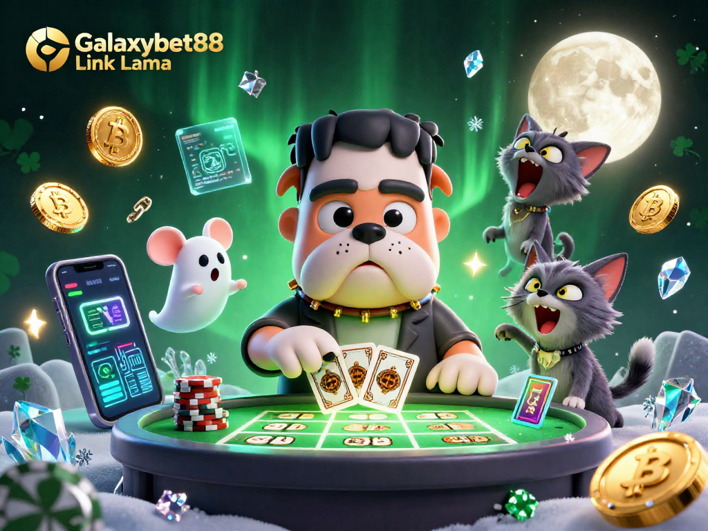 Engage with Galaxybet88 Link Lama in a thrilling online lottery scene featuring unique characters.