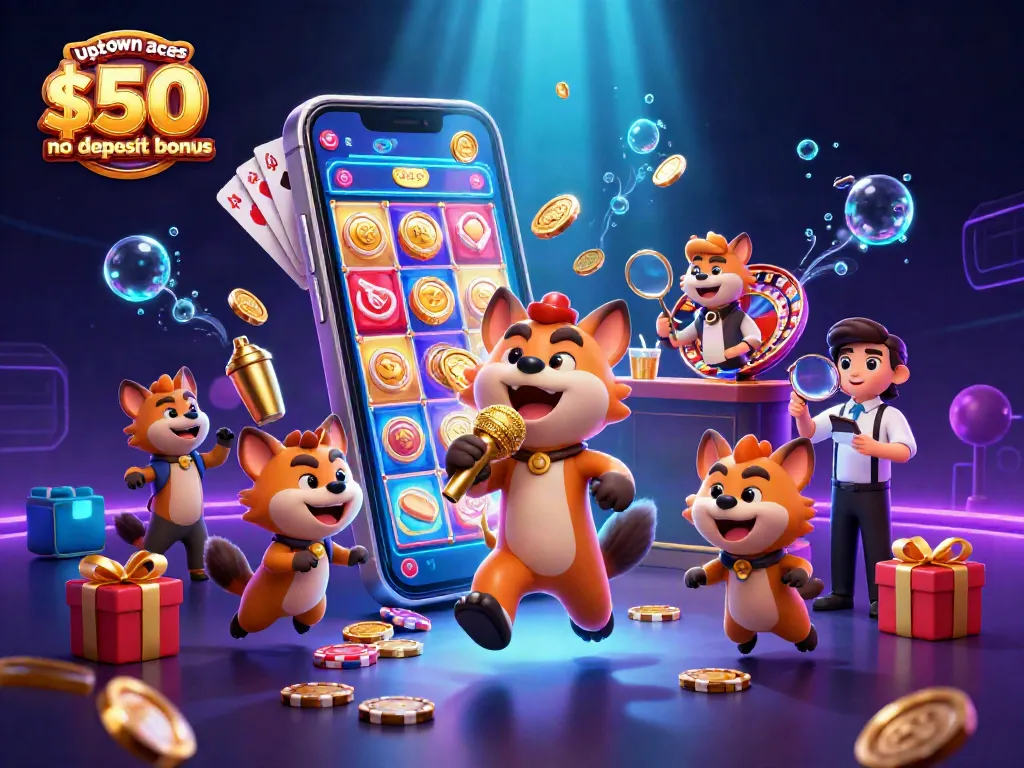 Claim the uptown aces $50 no deposit bonus while enjoying a lively casino atmosphere with animated hyenas.