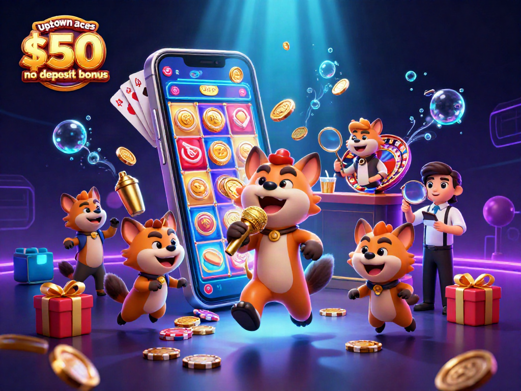 Claim the uptown aces $50 no deposit bonus while enjoying a lively casino atmosphere with animated hyenas.
