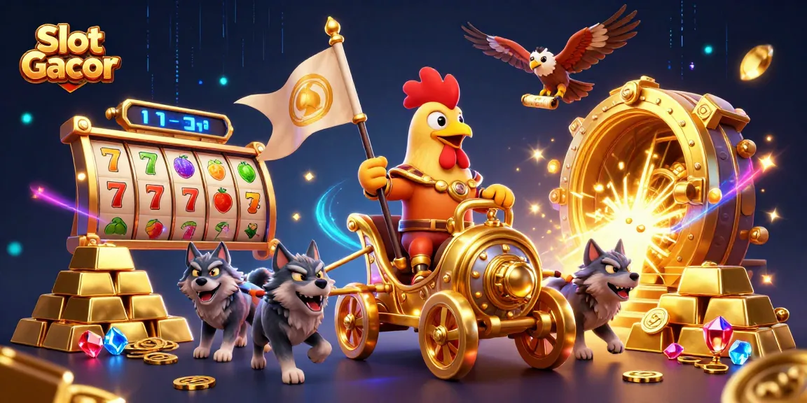 Menangkan Slot Gacor dengan ilustrasi kasino 3D penuh warna yang menampilkan karakter dan elemen menarik