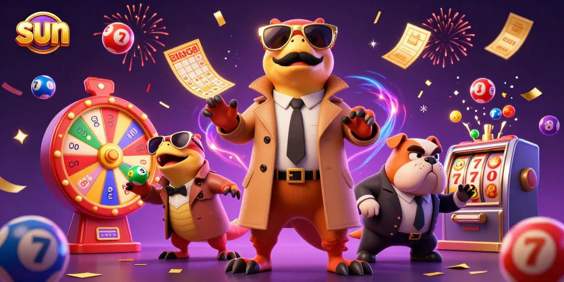 Engage with sun-themed lottery fun as three raptors cleverly disguise themselves at a casino.