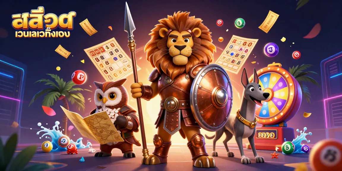 Engage in excitement with สล็อตเว็บตรงทั้งหมด as a Spartan lion and companions navigate vivid lottery elements.