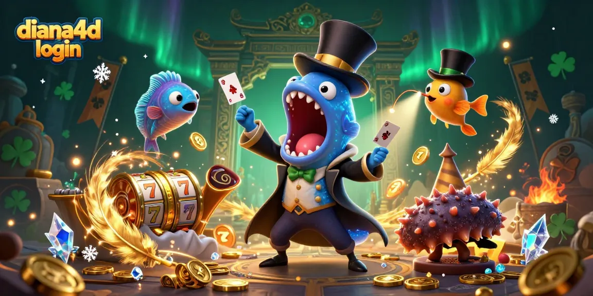 Dive into thrilling action with diana4d login where the bioluminescent gulper eel showcases card magic amid slot reels.