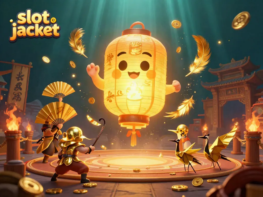 Experience the excitement of slot jackpot gaming with vibrant 3D characters and casino elements.