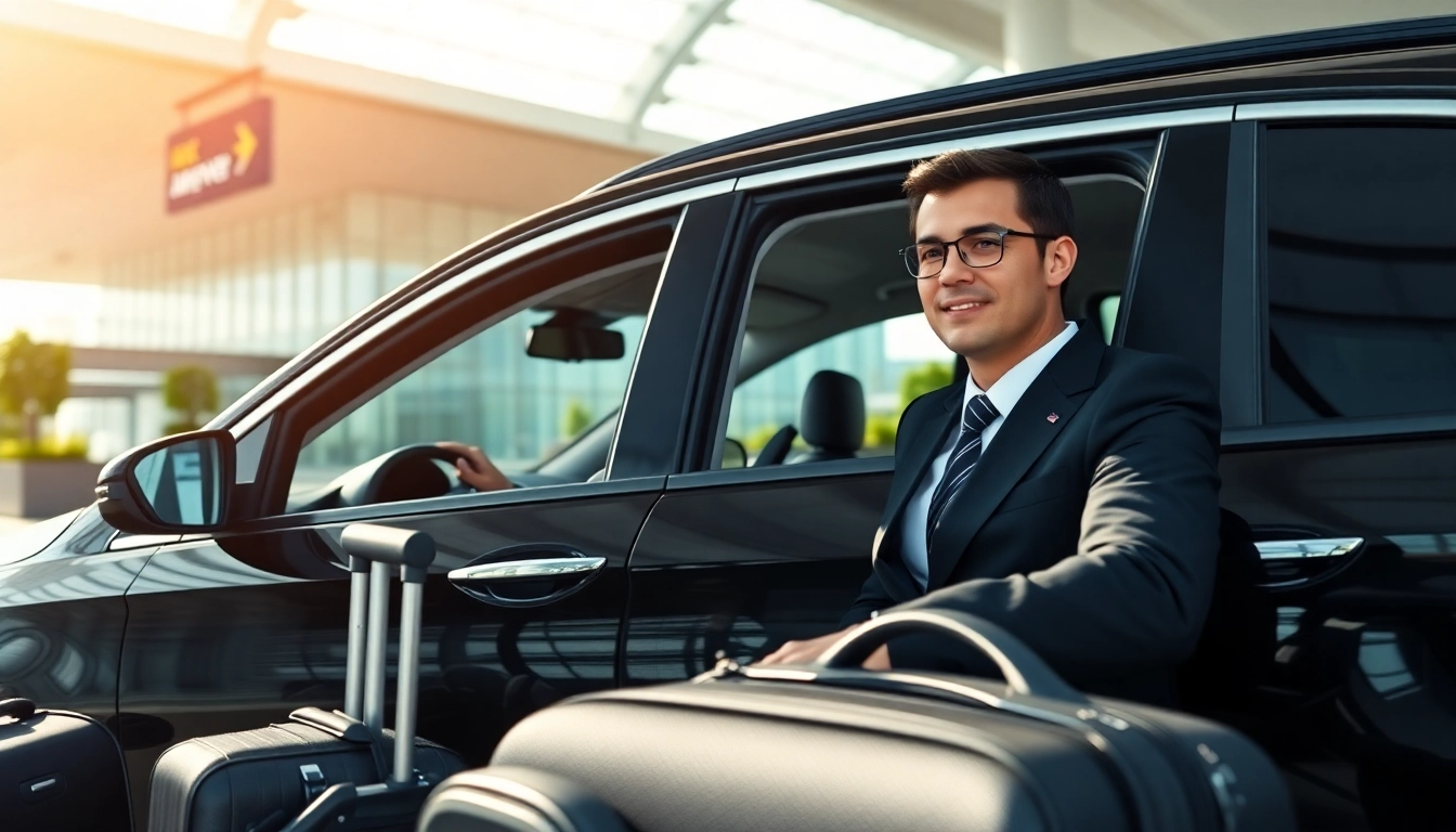 Offering reliable vancouver airport car service, a chauffeur greets passengers at YVR.