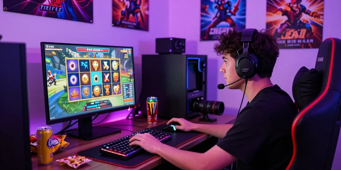 Player enjoying slot jepang gaming on a modern setup with vibrant graphics.