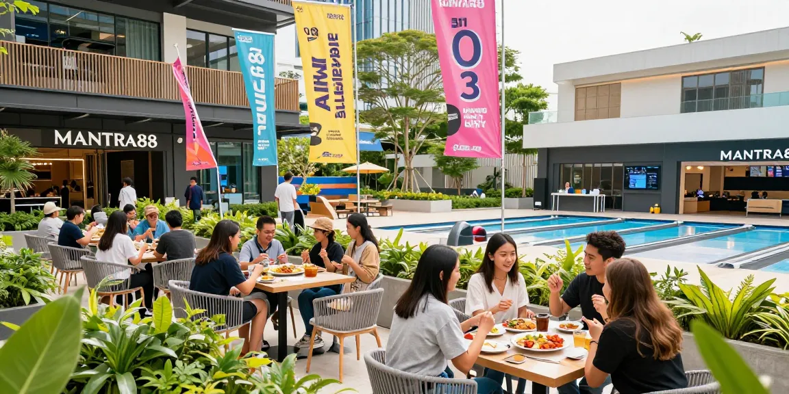 Experience the vibrant atmosphere of MANTRA88 with friends enjoying modern entertainment options.