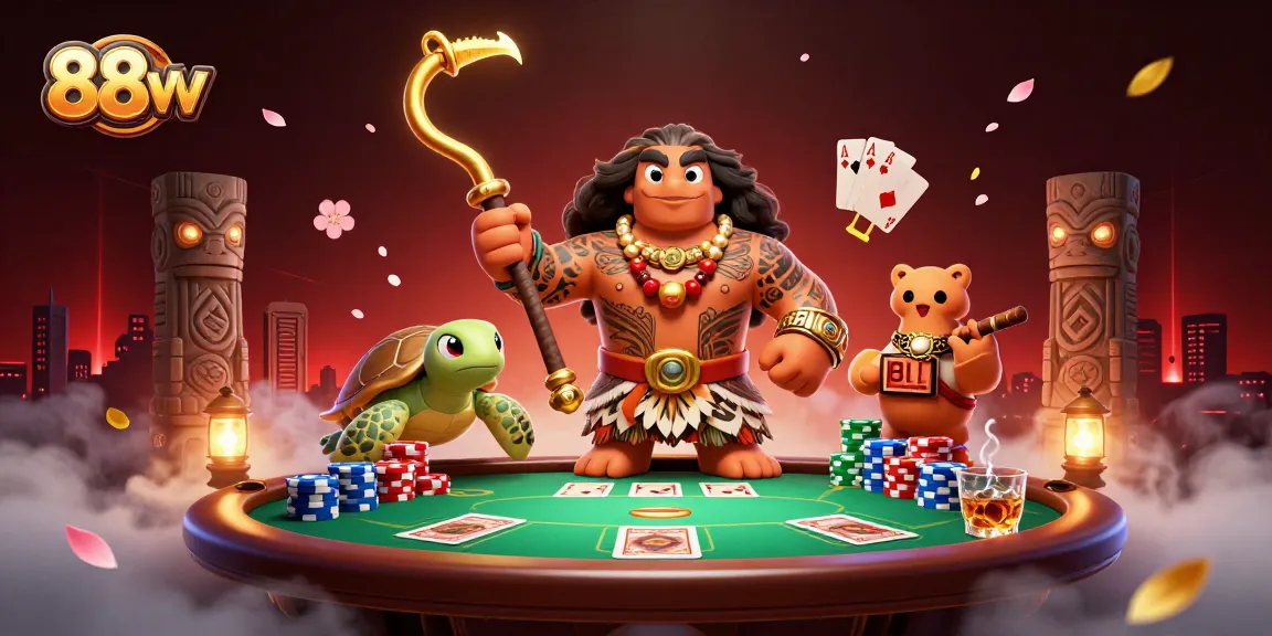 Experience thrilling poker action with 88vv in a vibrant casino scene