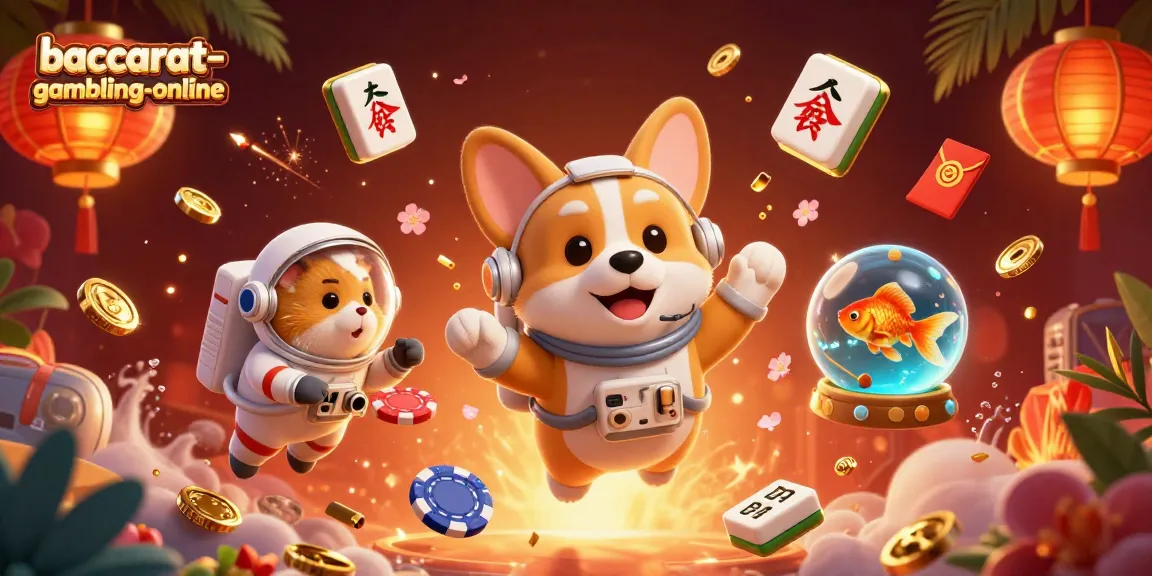 Experience exhilarating gameplay with baccarat-gambling-online’s 3D casino scene filled with animated characters and floating treasures.