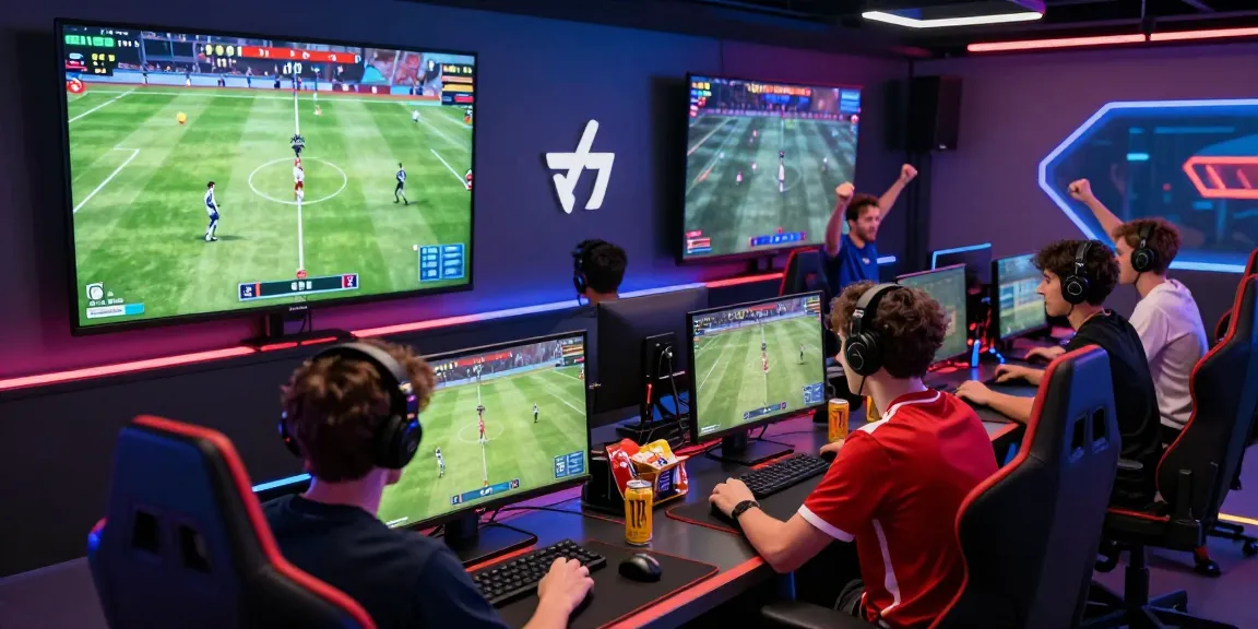 Bola88 players enjoying a virtual soccer match in an immersive gaming environment.