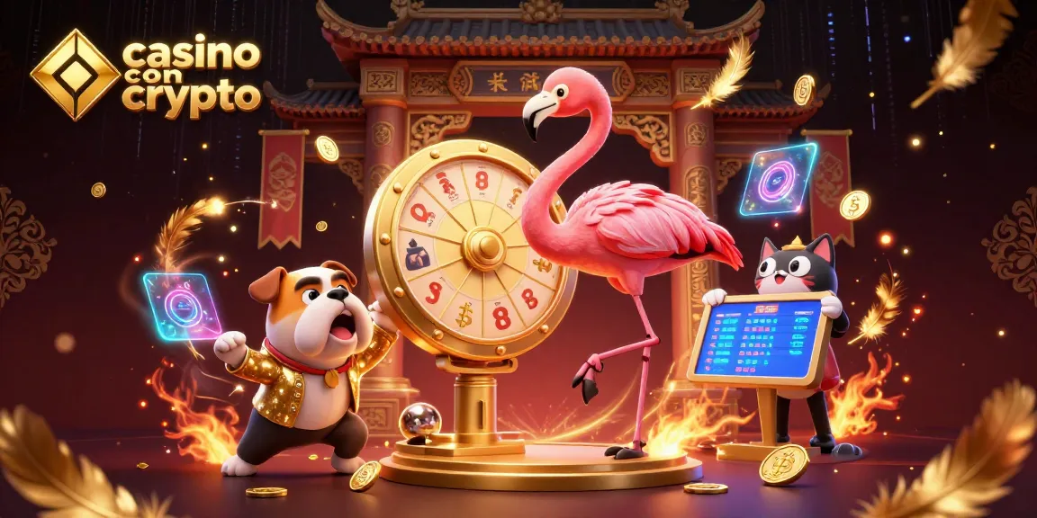 Gioca e vinci nel casino con crypto, circondato da monete digitali e atmosfera festosa.