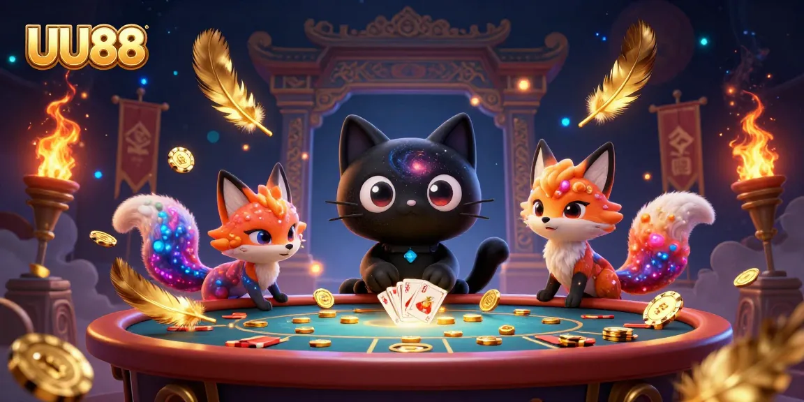 Experience thrilling gameplay at UU88 with a cosmic casino scene featuring engaging characters and vibrant elements.