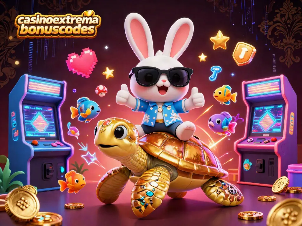 Join the excitement with casinoextremebonuscodes and experience gaming treasures alongside a lucky rabbit and golden turtle.