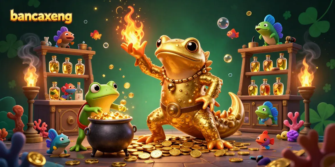 Bancaxeng players aim for golden fish with dynamic cannon strategies in this captivating game scene.