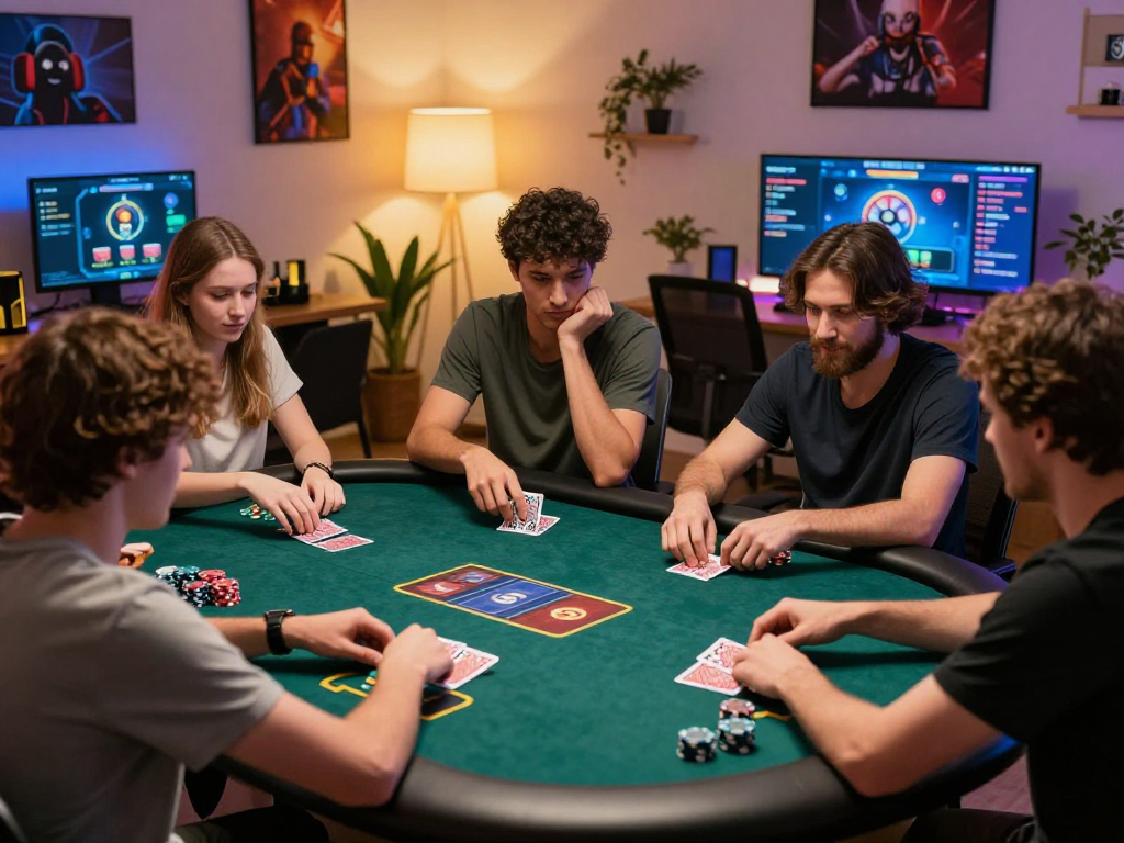 Engaging Poker88 online poker scene with diverse players and interactive graphics.