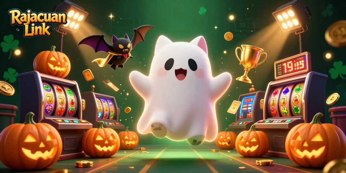 Temukan keseruan bermain di Rajacuan Link dengan kucing hantu dan suasana kasino menyeramkan.