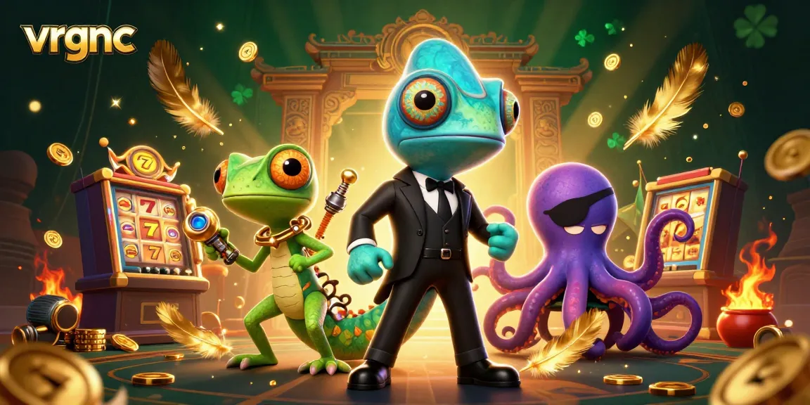 Experience thrilling slot games with vrgnc in a vibrant 3D casino adventure scene.