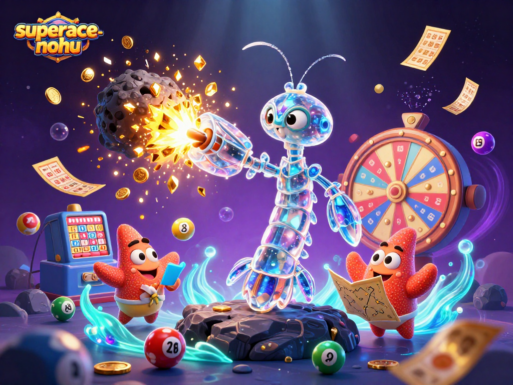 Spin and win at superace-nohu with vibrant slots, exploding gems, and festive casino elements.