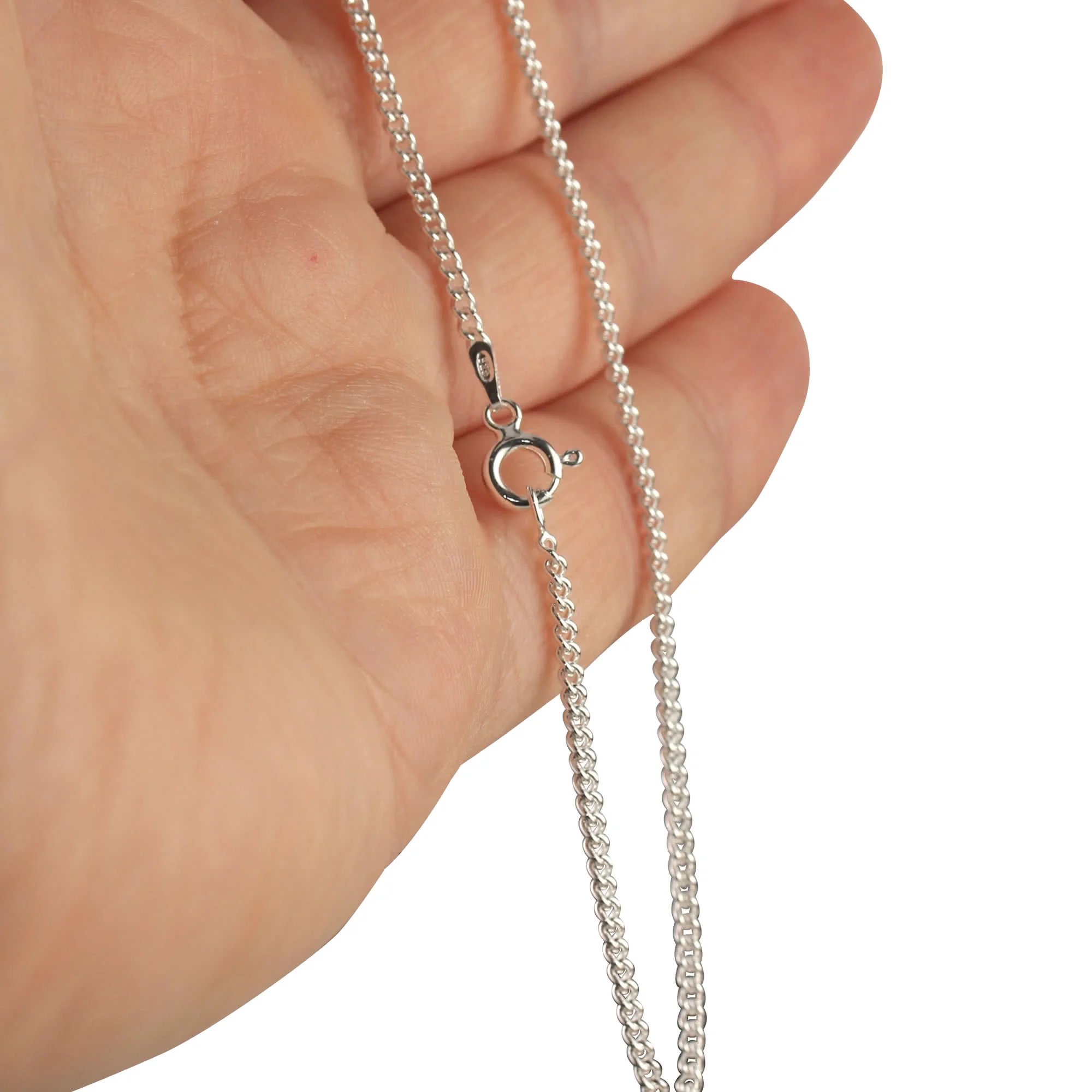 20 inch chain – Classic Sterling Silver Curb Chain Crafted in Britain