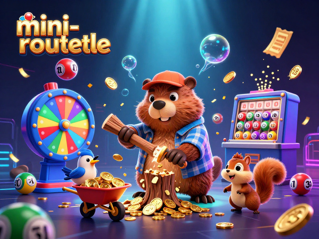 Engage with mini-roulette through this vibrant scene of cartoon characters collecting coins in a lively casino atmosphere.