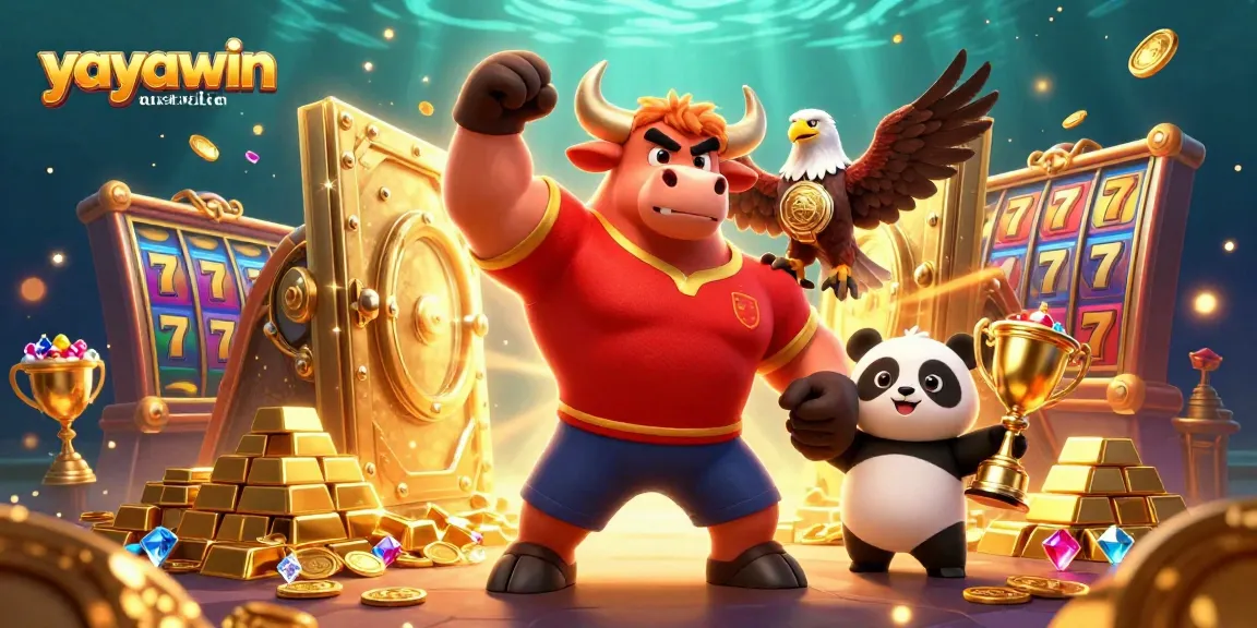 Experience the excitement at yayawin australia with vibrant character mascots and casino treasures.