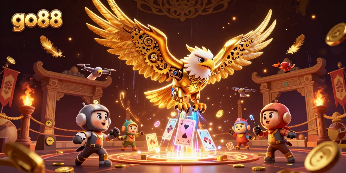 Experience thrilling wins with go88's ultra-detailed casino gaming scene featuring dynamic characters and vibrant colors.