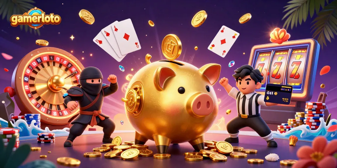 Experience thrilling gameplay action with gamerloto, featuring a dynamic sumo wrestler and casino elements.