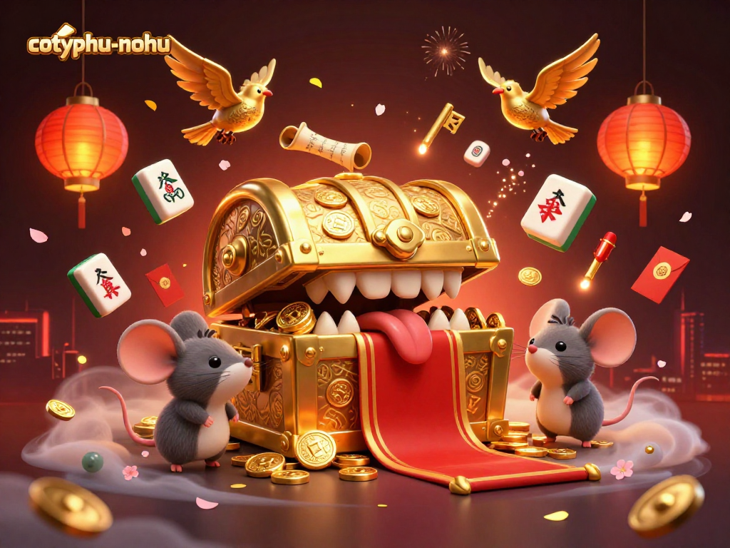 Cotyphu-nohu game treasure scene enticing players with riches in a vibrant 3D illustration.