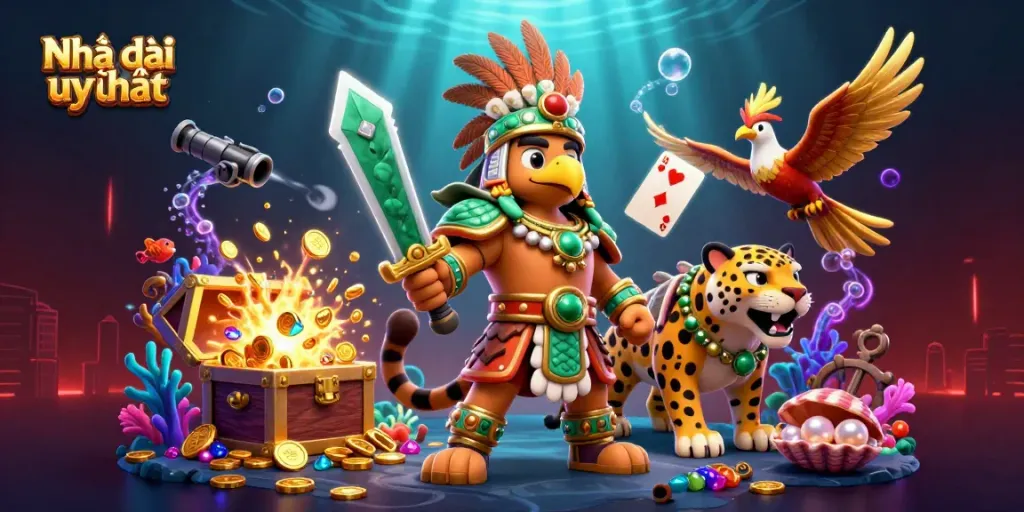 Experience the thrill of Nhà cái uy tín with vibrant casino elements and dynamic characters in 3D.