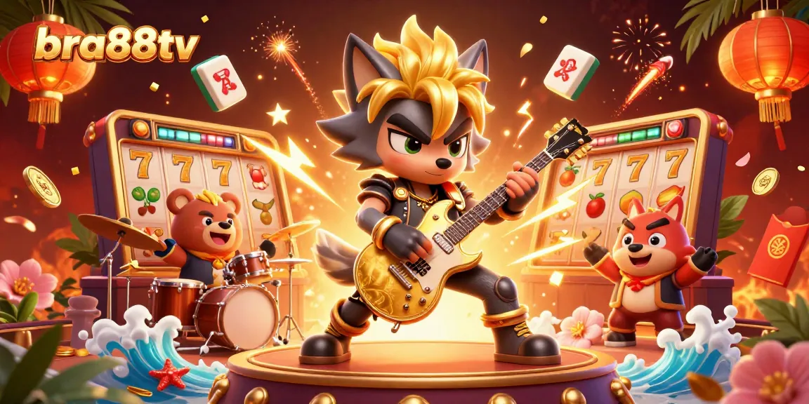 Experience the thrill of bra88tv with our lively casino illustration showcasing dynamic characters and gaming elements.