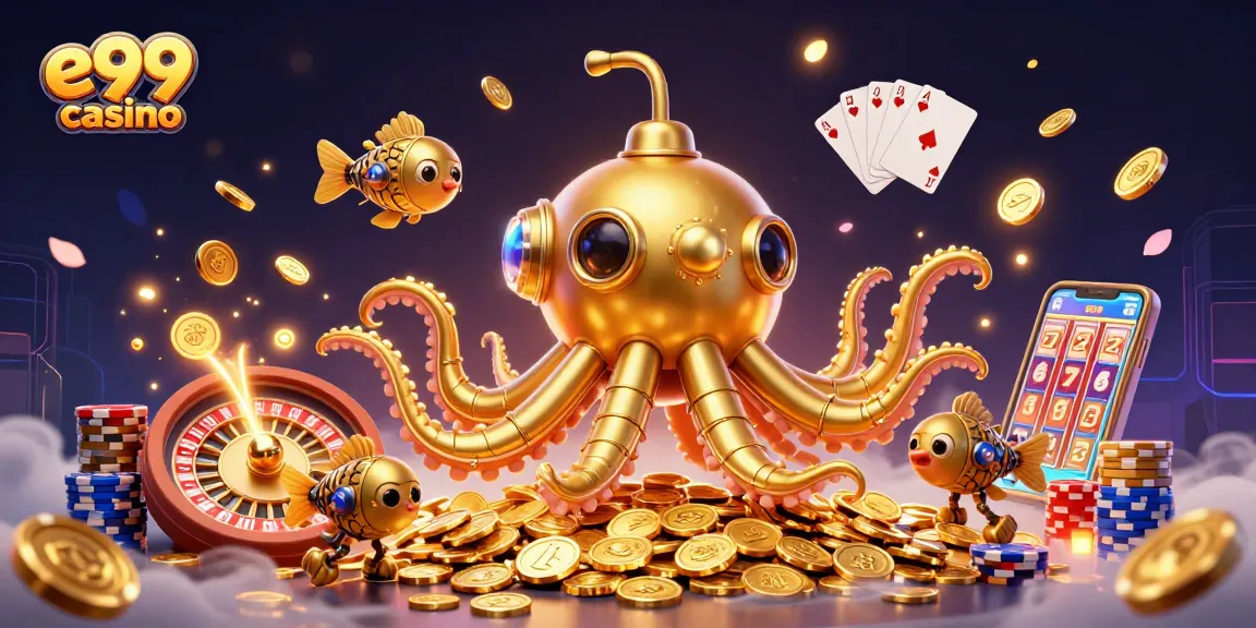 Experience captivating gameplay at e99 casino with golden kraken and dynamic casino elements.