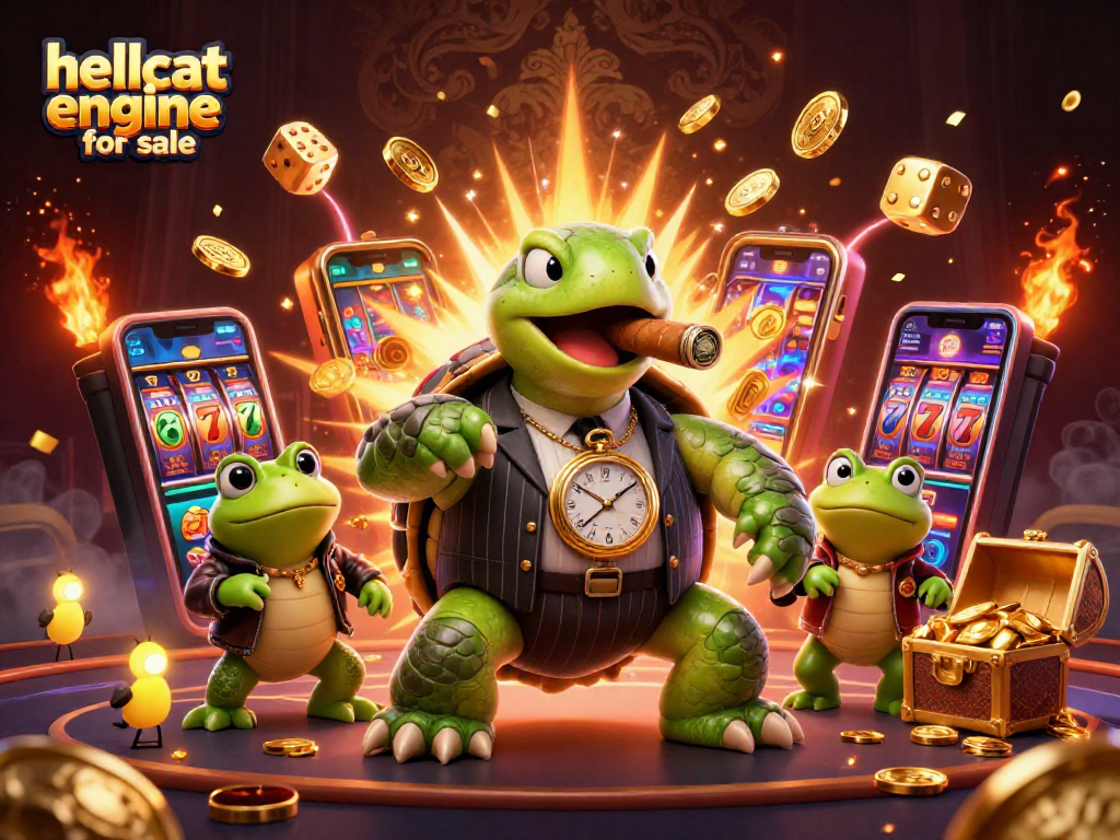 Experience the thrill of winning with hellcat engine for sale in a lively casino scene of excitement.