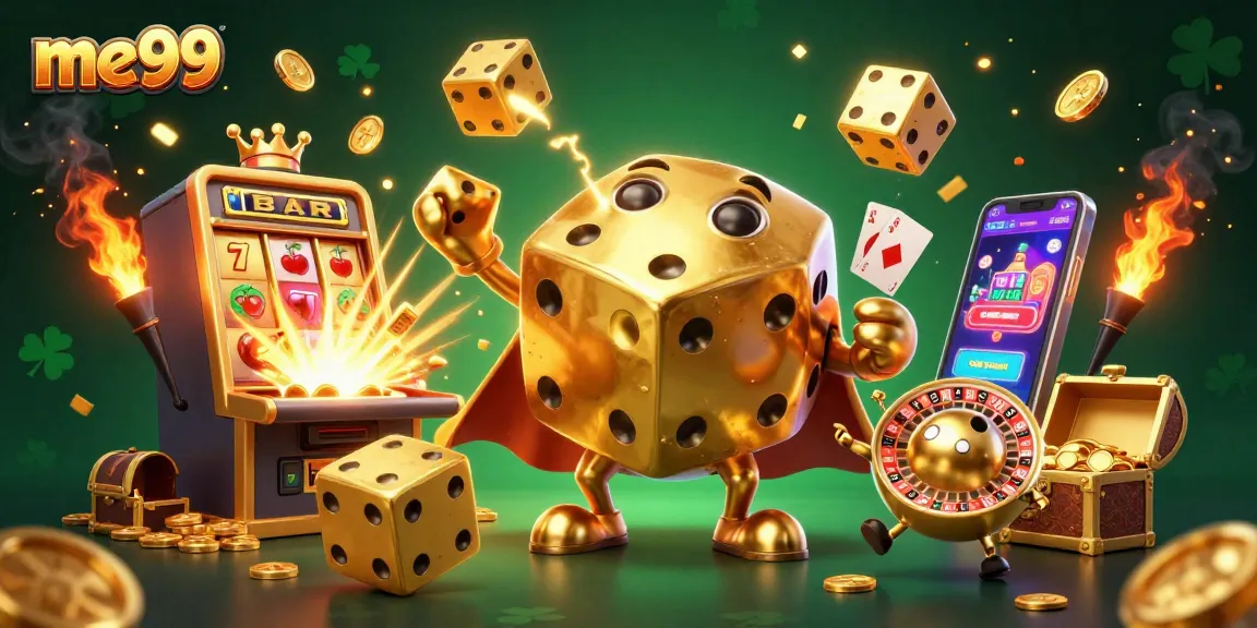 Experience the thrill of me99 with lively dice golems and jackpot-filled slot machines.