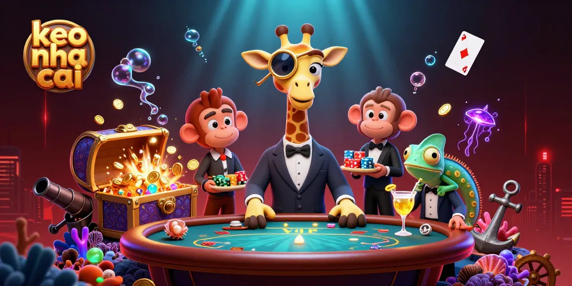 Catch the excitement of keo nha cai with a high-roller giraffe and vibrant casino elements.