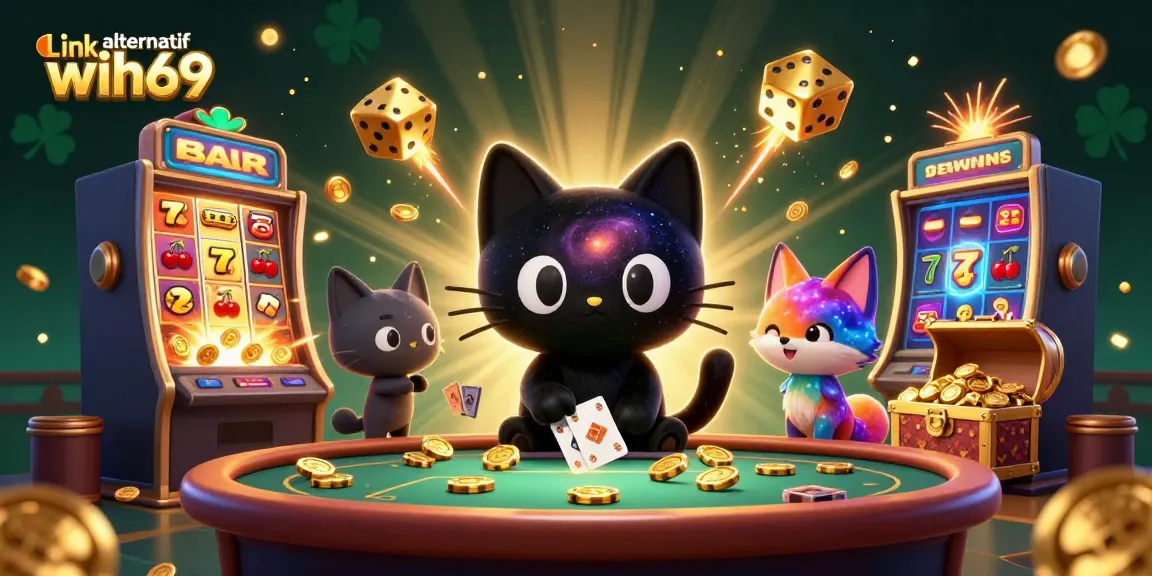 Taruhan besar di link alternatif wih69 dengan slot dan kucing gravitasi menarik chip emas.