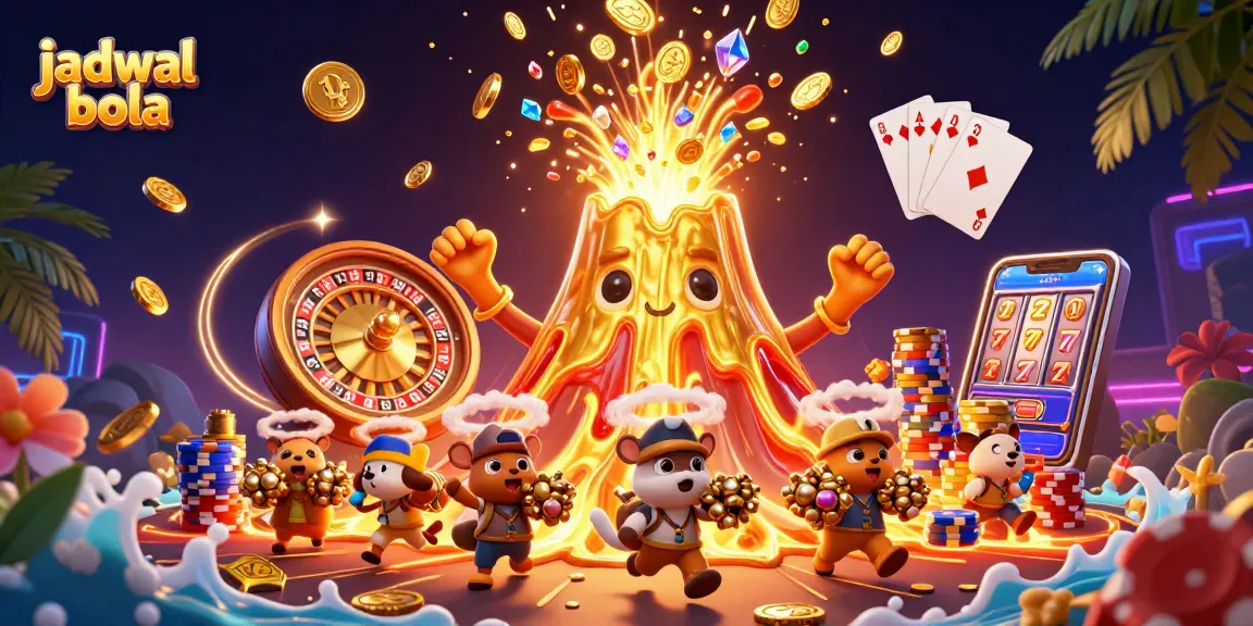 Experience the excitement at jadwal bola with a vibrant 3D casino illustration capturing thrilling gambling energy.