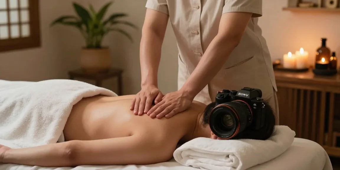 마사지 치료 중인 고객과 치료사, 아늑한 스파 환경에서 편안한 분위기 조성