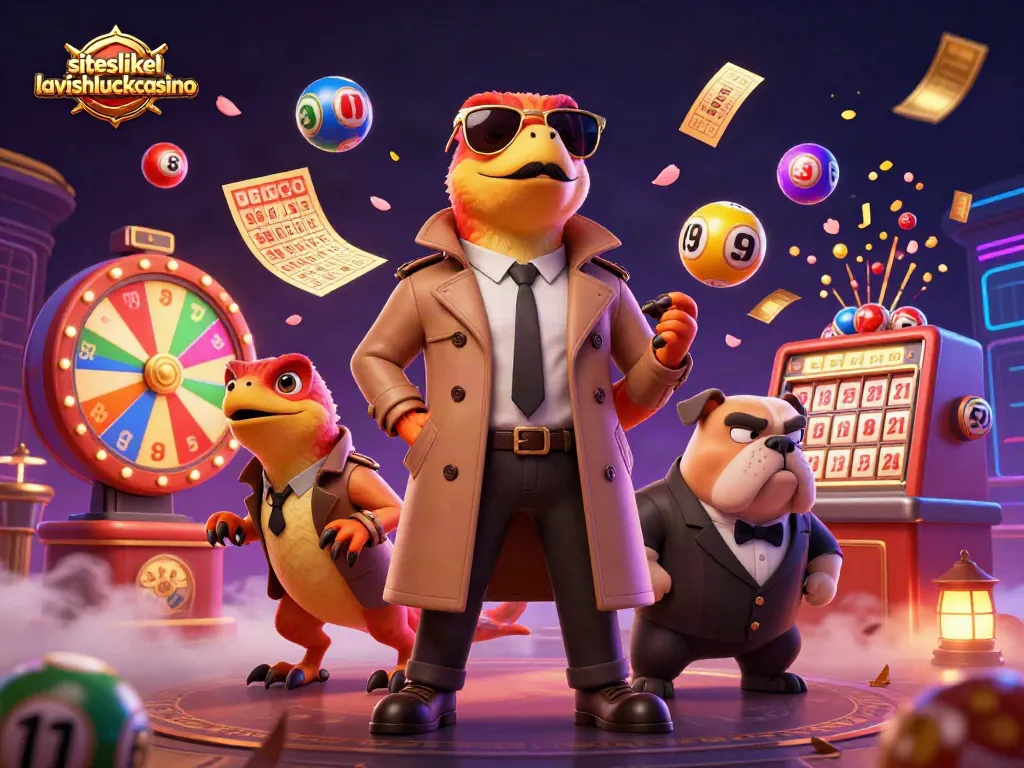 Engage with siteslikelavishluckcasino's fun gaming scene of raptors in disguise and vibrant lottery elements.