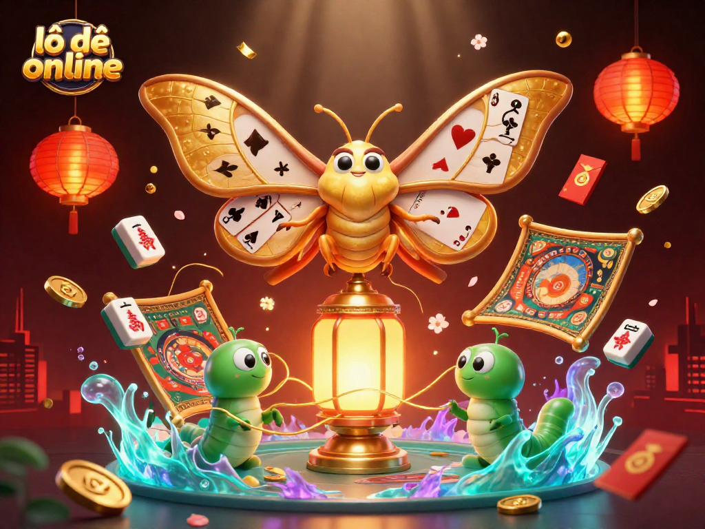 Win big with lô đề online in this vibrant 3D illustration featuring golden motifs and festive elements.