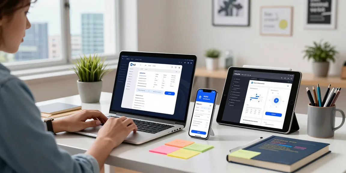 Developer showcasing the bdtjl app interface in a modern workspace, highlighting innovation.