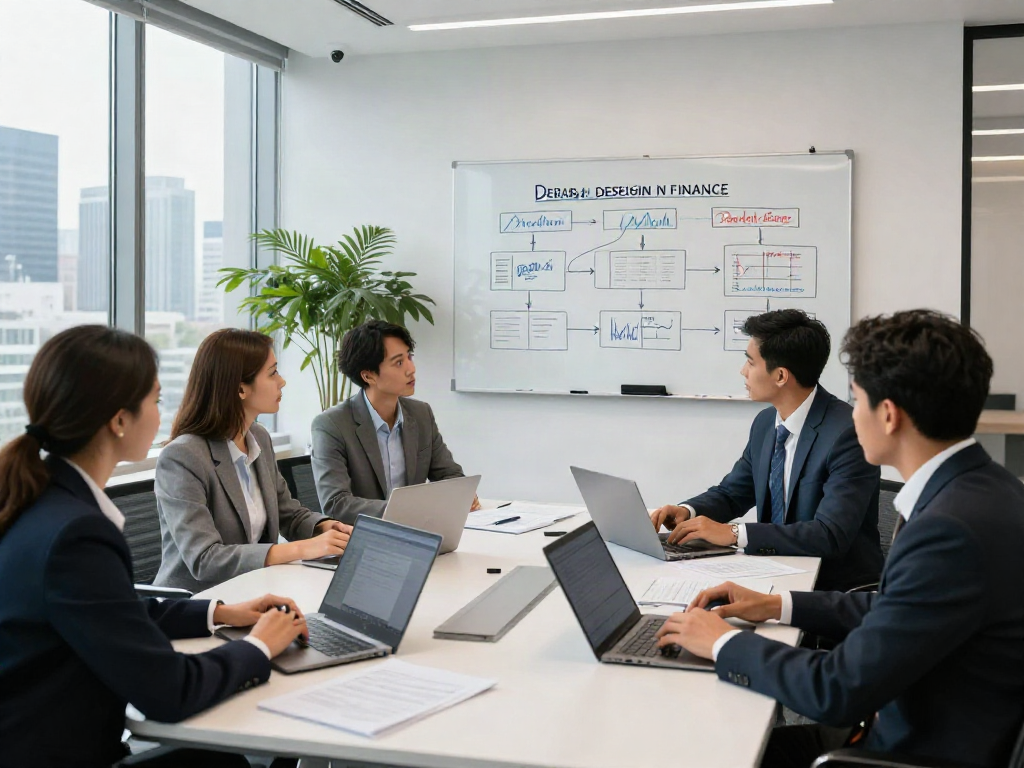 Team discussing debtor in possession financing strategies in modern office setting.