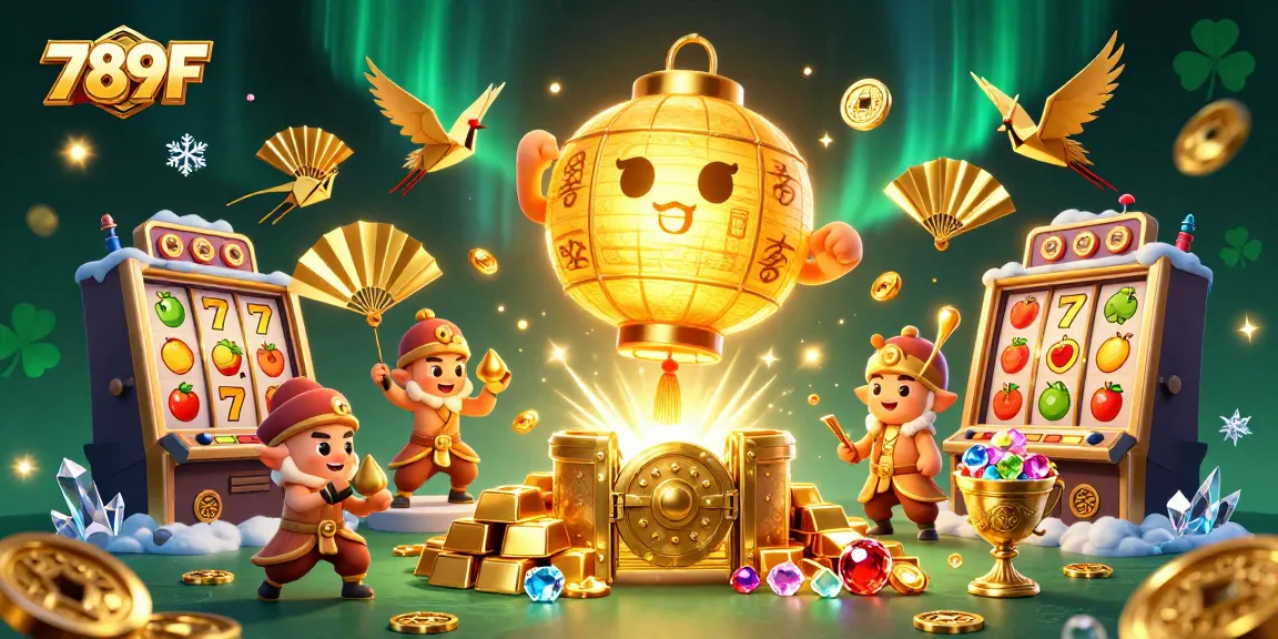 Experience the thrilling excitement of 789F's casino games with vibrant symbols and lucky elements.