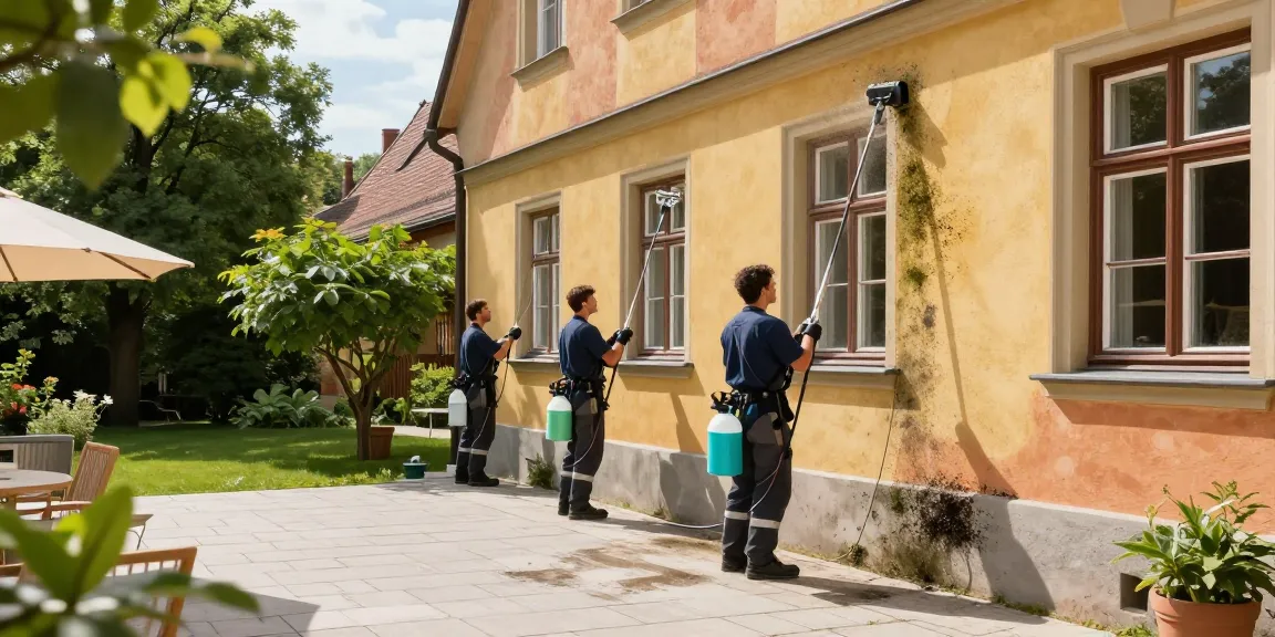 Fassadenreinigung in Trendelburg mit professionellem Team, das umweltschonende Mittel verwendet.