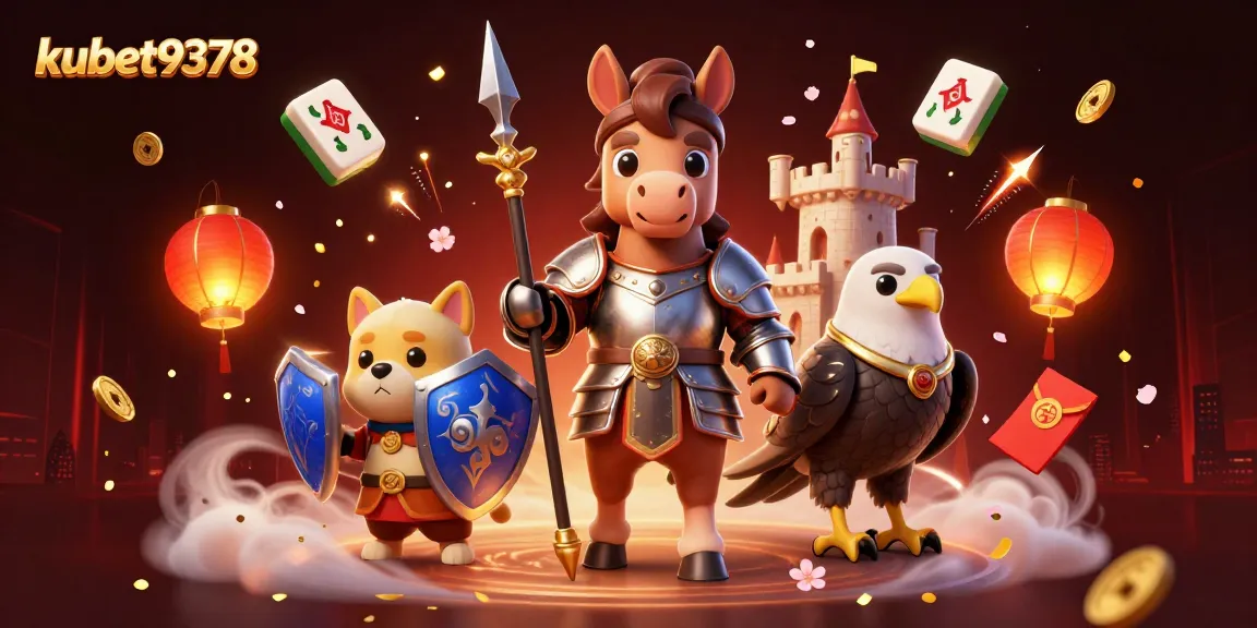 Experience thrilling games at kubet9378, a vibrant medieval casino scene filled with winning elements.