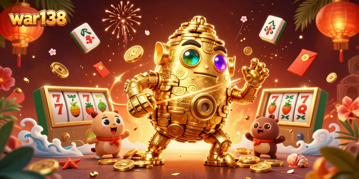 Win big with war138 on thrilling slots featuring a golden golem and rich casino elements.