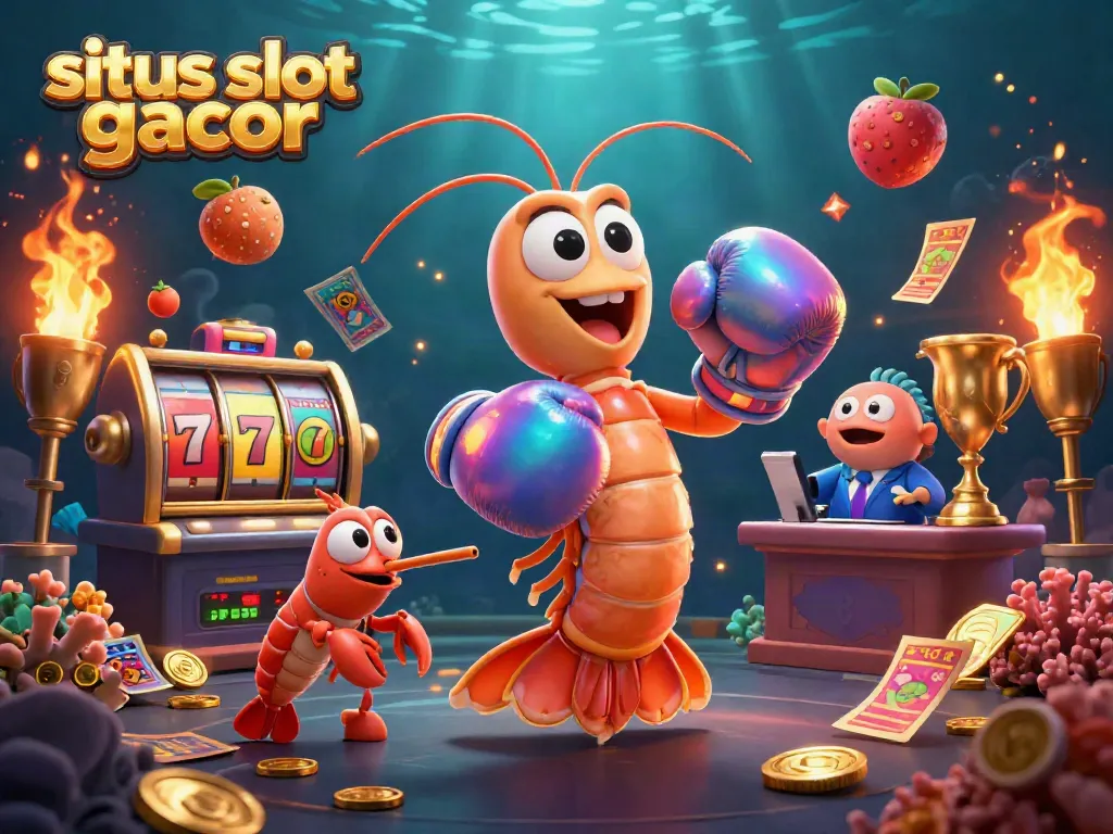 Engage with situs slot gacor as a lively mantis shrimp, a pistol shrimp, and coral grouper animate around slot elements.